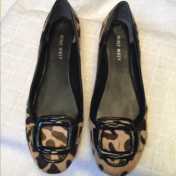 nine west animal print flats